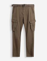 Pantalon cargo - Ceinture - vert fonc&eacute;