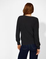 Strickjacke - V-Ausschnitt - schwarz