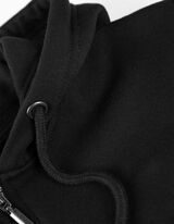 Cropped sweatjack - Capuchon met tunnelkoord - zwart