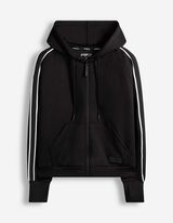 Sweatvest - Galons - zwart