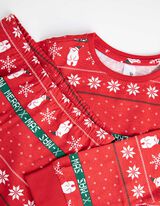 Pyjamaset bestaande uit shirt met lange mouwen en broek  - Kerst - rood