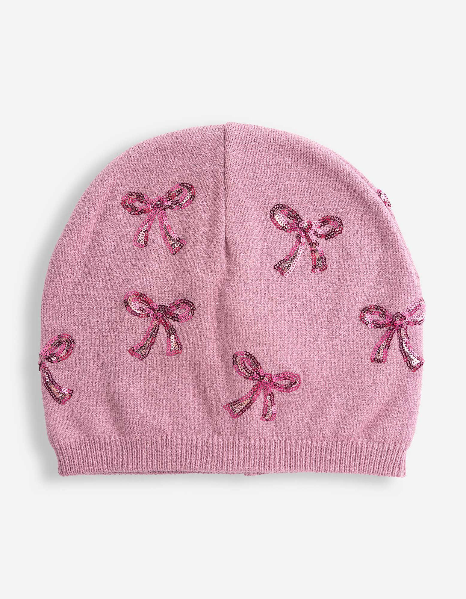 M&uuml;tze - Paillettenbesatz - Rosa