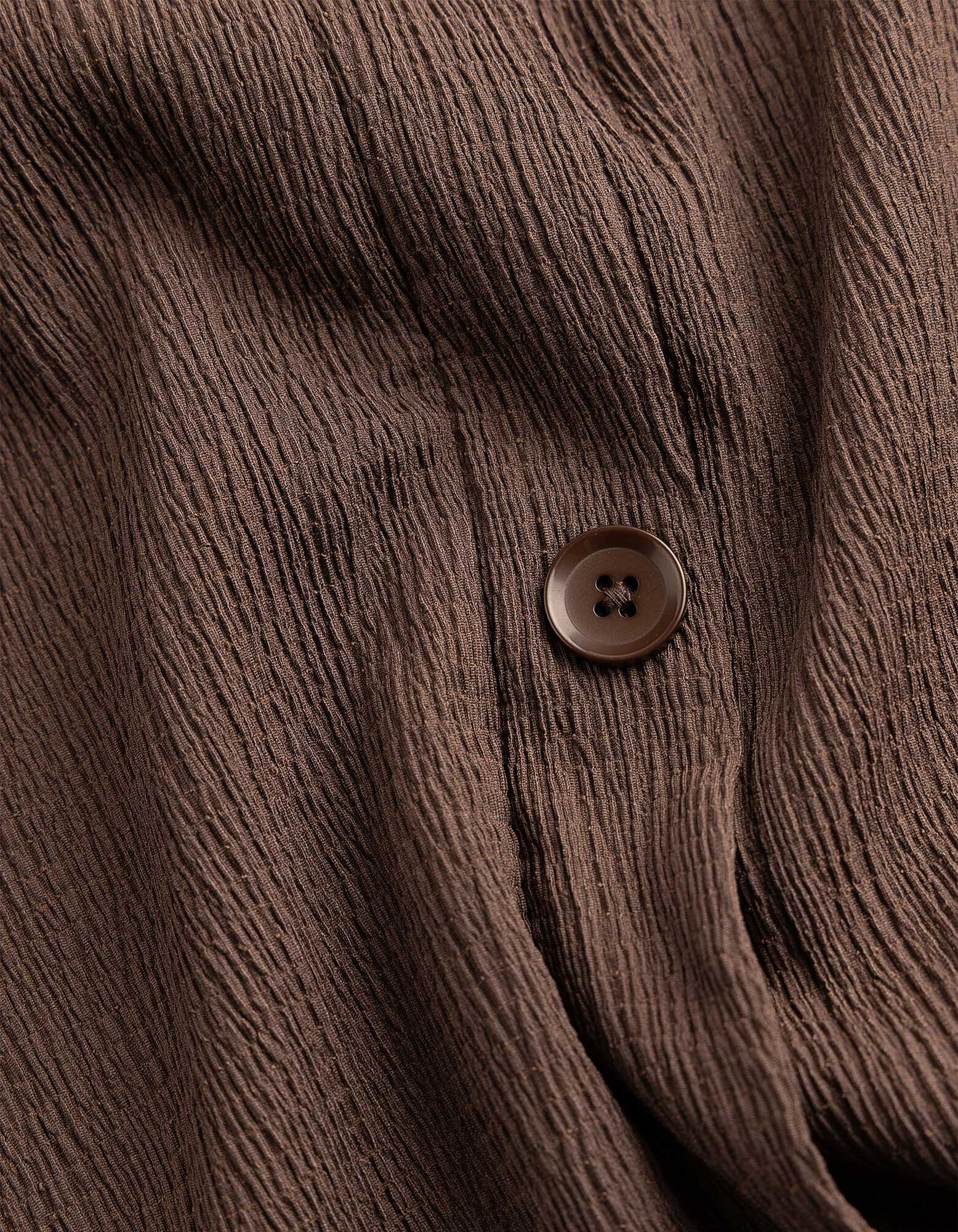 Blusenshirt - Knopfleiste - Braun
