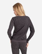 Zgornji del pižame - Rebrasti zaključki - temno siva