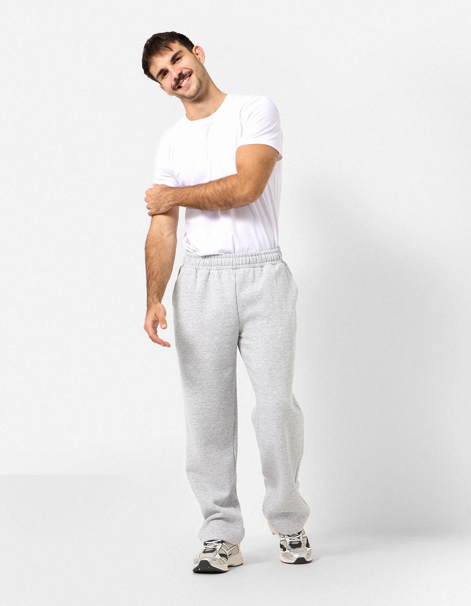 Jogginghose - Wide Fit - Hellgrau
