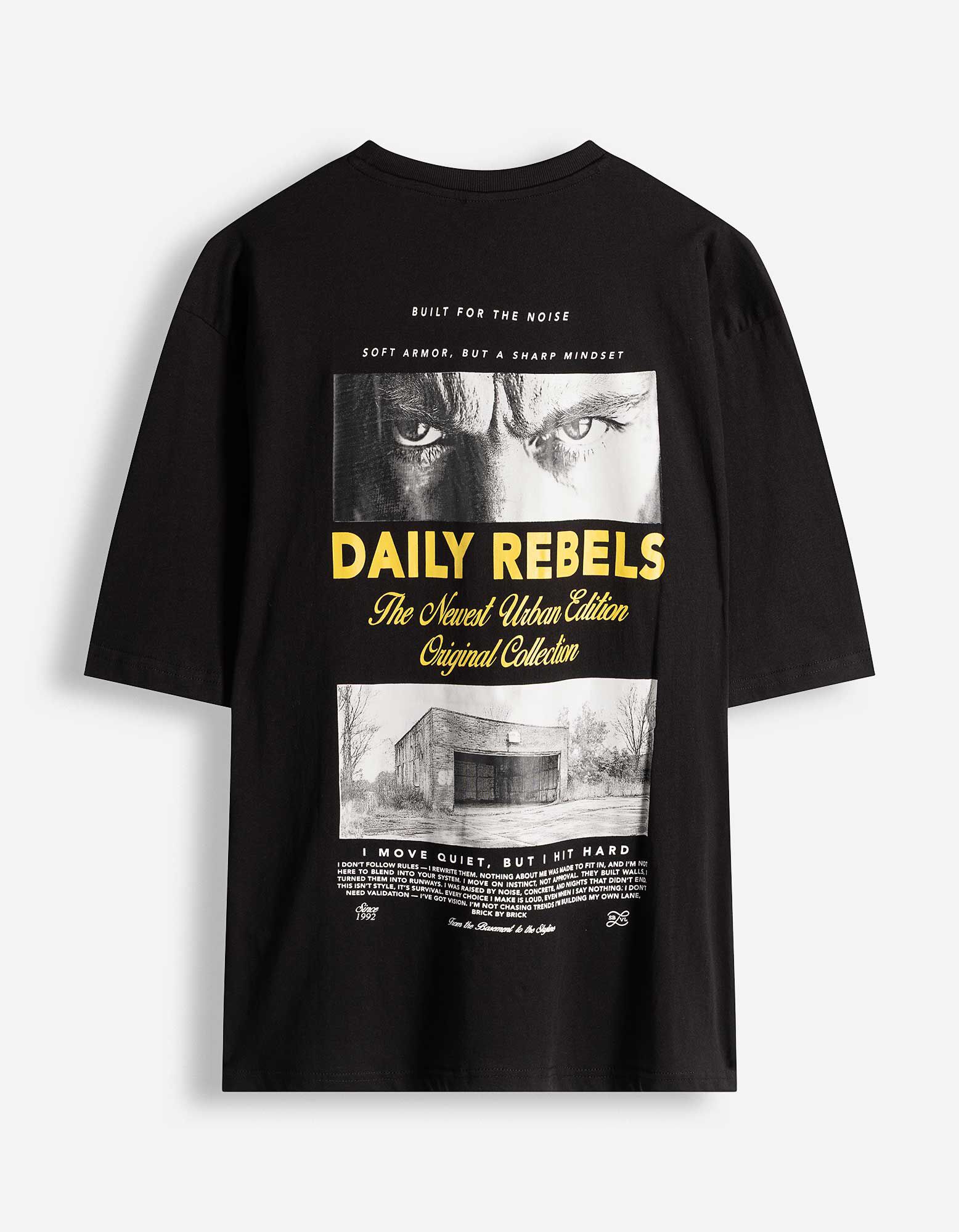 T-Shirt - R&uuml;ckenprint - schwarz