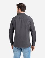 Overhemd - Linnenmix - donkergrijs