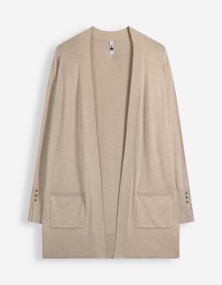 Longcardigan - Feinstrick - Beige