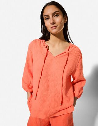 Bluse - einfarbig - Orange