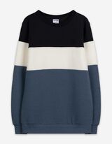 Sweatshirt - Color-Blocking - dunkelblau
