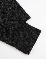 koszulka z długim rękawem - wiązanie - czarny