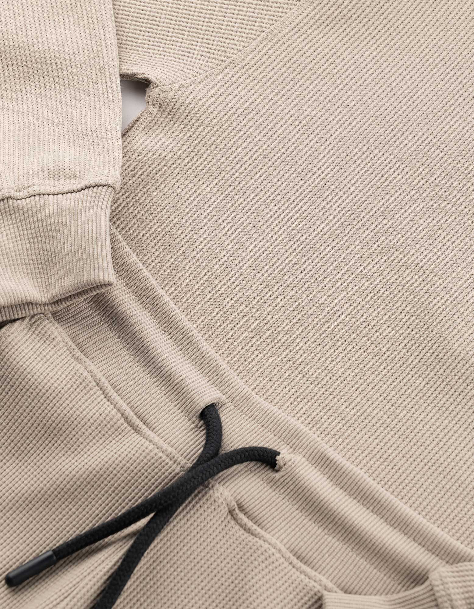 Sweater en broek set - Wafelstructuur - Beige