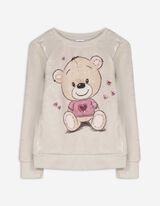 Sweatshirt - Paillettenbesatz - beige