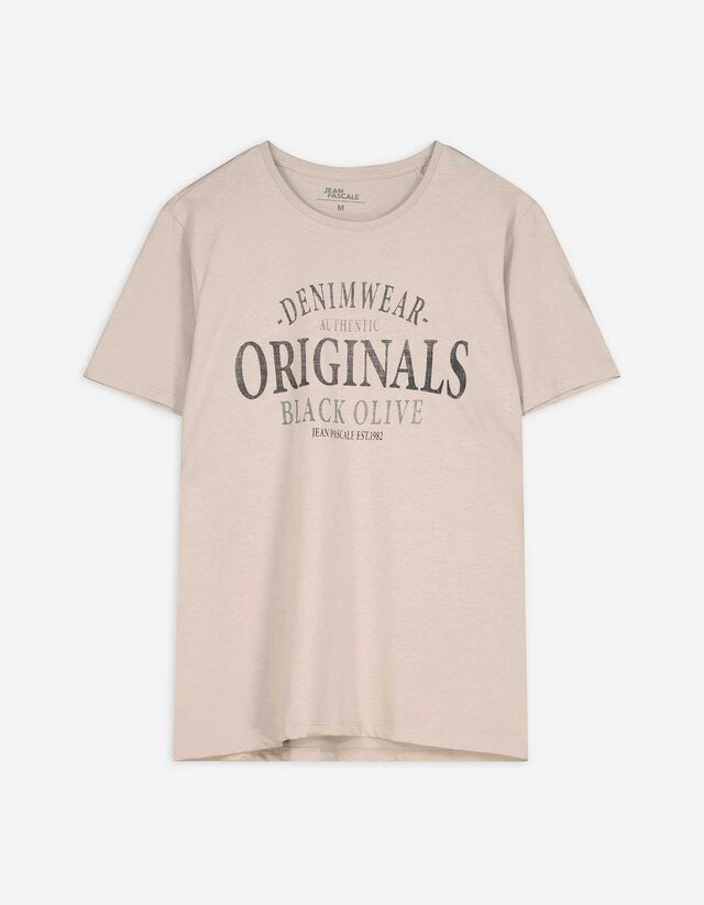T-Shirt - Print - beige