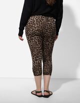 3/4-Hose - Leopardenmuster - beige