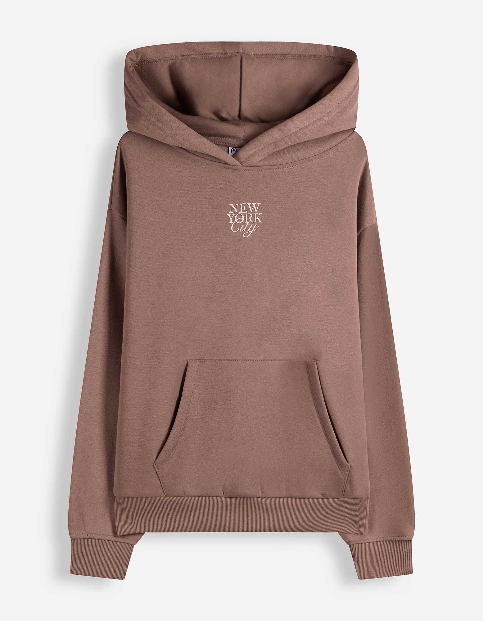 Hoodie - Print - Braun