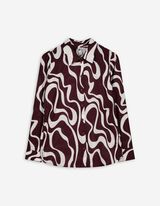 Bluse - Allover-Muster - dunkellila