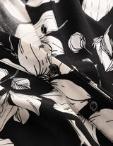Blouse - Motif floral - noir