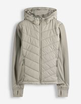 Jacke - Material-Mix - hellgrau