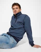 Sweatshirt - Stehkragen - dunkelblau