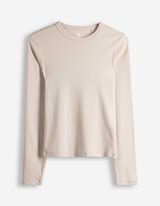 Langarmshirt - Modal-Anteil - wei&szlig;