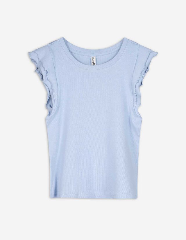 Top - Volants - hellblau