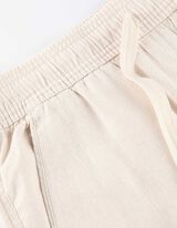 Spodnie cargo - mieszanka lniana - bialy