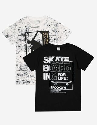 T-shirt - set van 2 - wit
