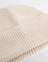 Berretto in maglia - Risvolto - beige