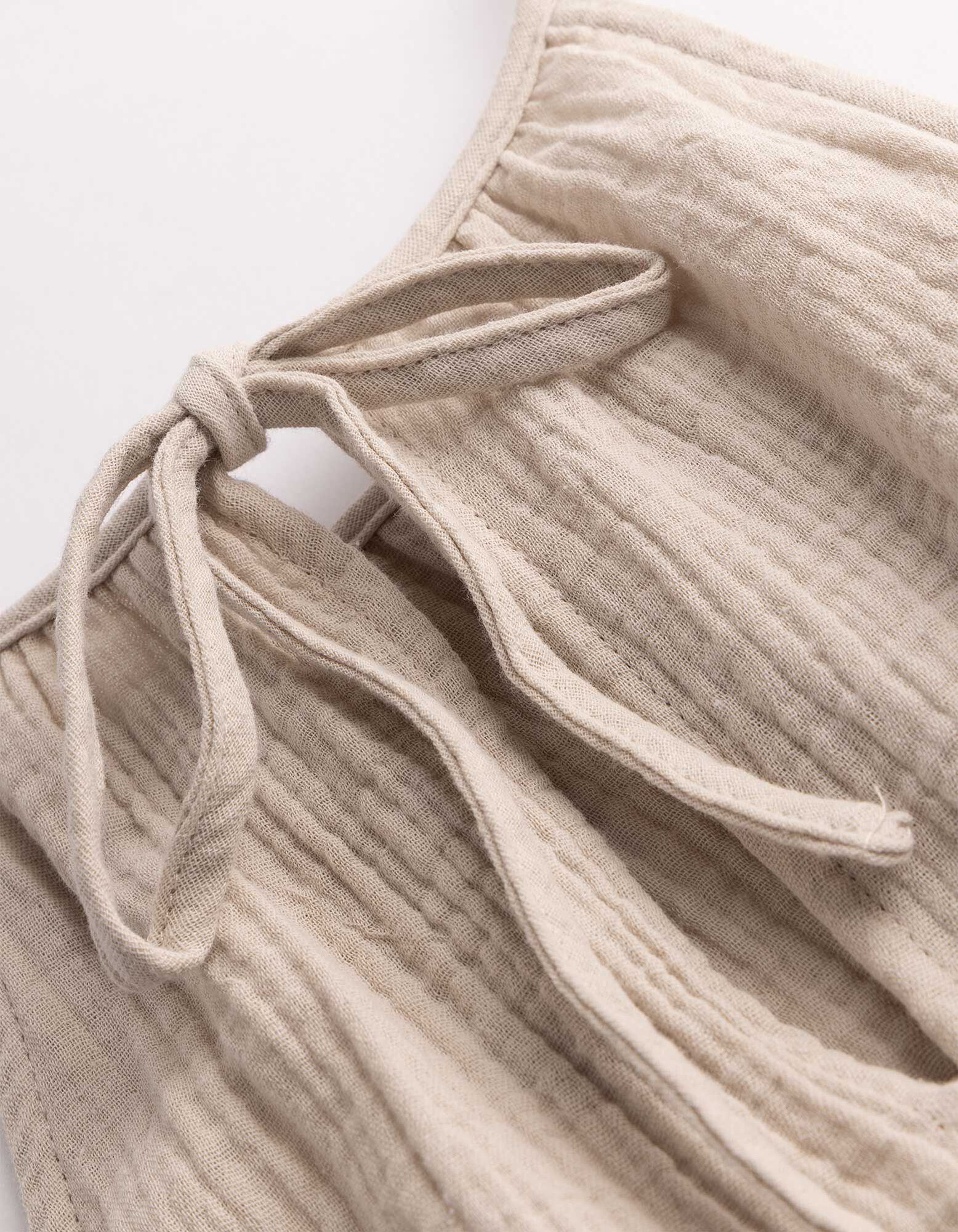 Blusentop - einfarbig - beige