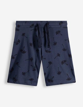 Shorts - Allover-Print - Dunkelblau