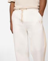 Jogginghose - Kontraststreifen - wei&szlig;