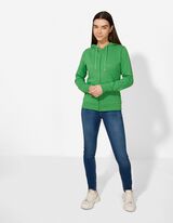 Veste molletonn&eacute;e - Capuche &agrave; cordon - Vert fonc&eacute;