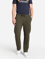 Hlače vojničkog stila - mje&scaron;avina pamuka - zelena