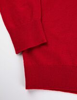 Sweter z dzianiny - Wełniany wygląd - ciemny czerwony