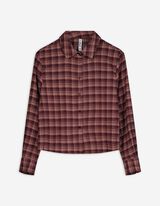 Blusa - Motivo a quadri - rosso scuro