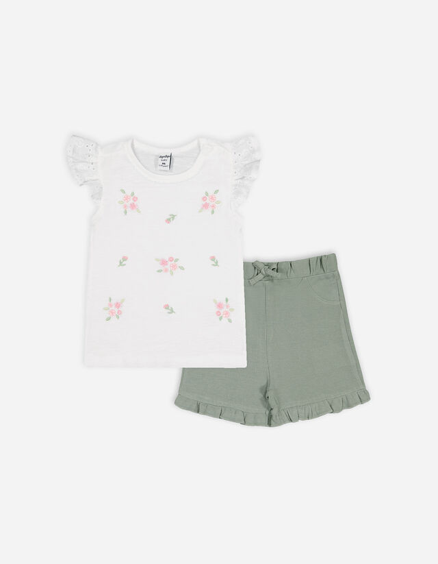 Set maglia + pantaloni - Ricami - bianco
