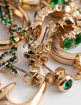 Náušnice - 9 ks v balení - zlata