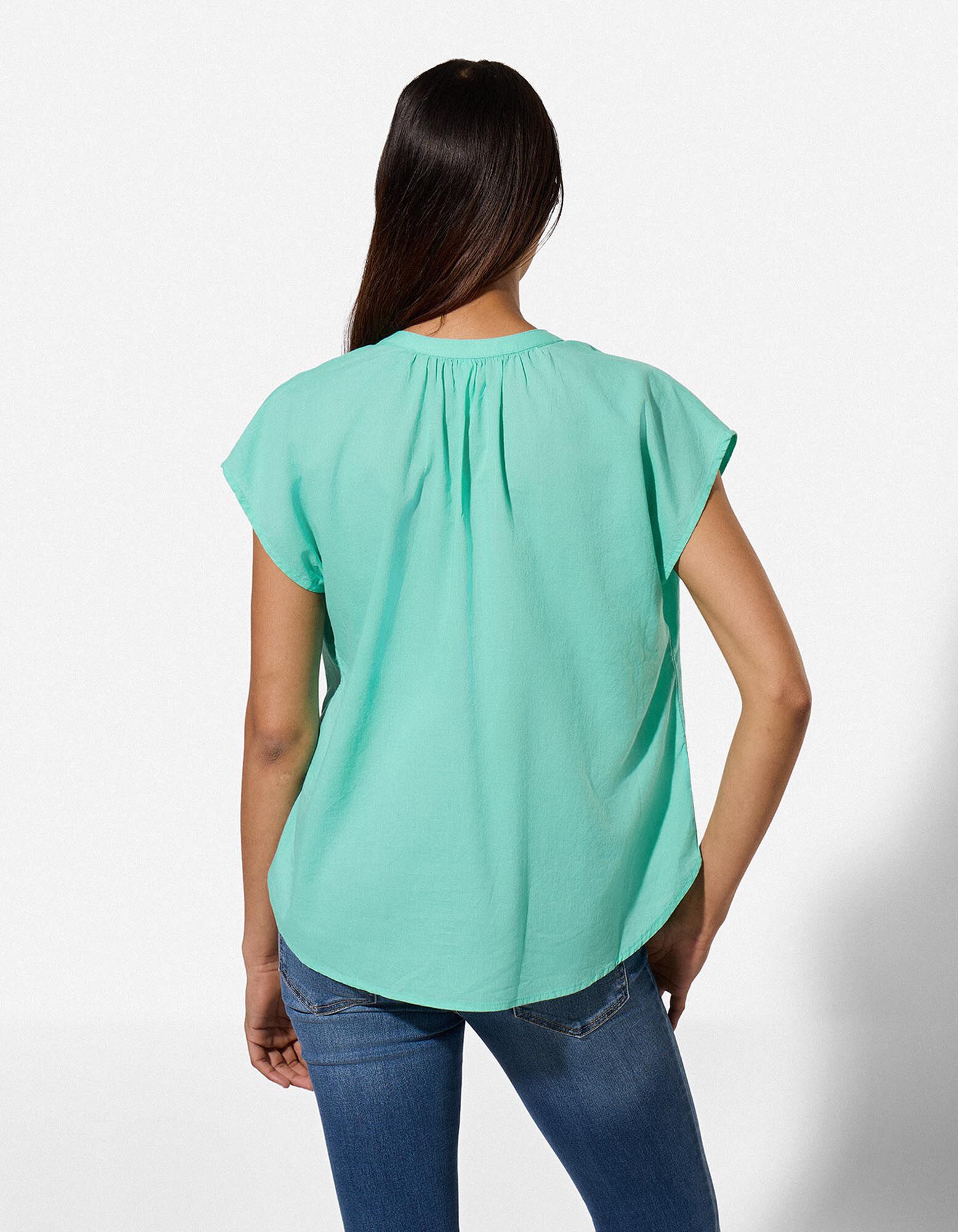 Halenkov&eacute; tričko - Jednobarevn&eacute; - zelena