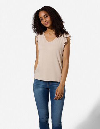 Top - Volants - Beige