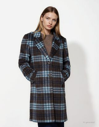 Kaput - Glencheck-uzorak - svijetlo smedja