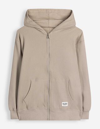 Veste molletonn&eacute;e - Structure gaufr&eacute;e - beige