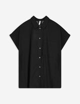 Hemdbluse - einfarbig - schwarz