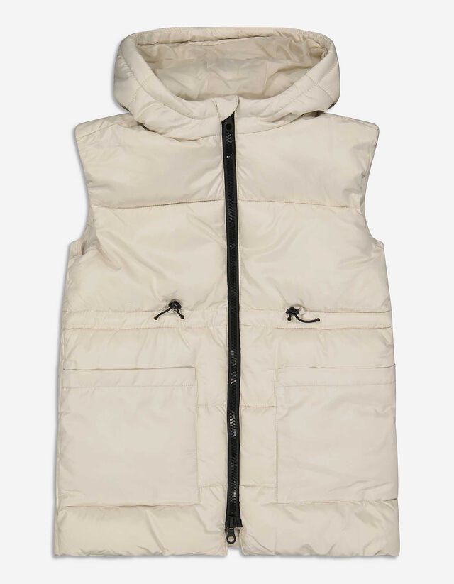 Gilet trapuntato - Cappuccio - beige