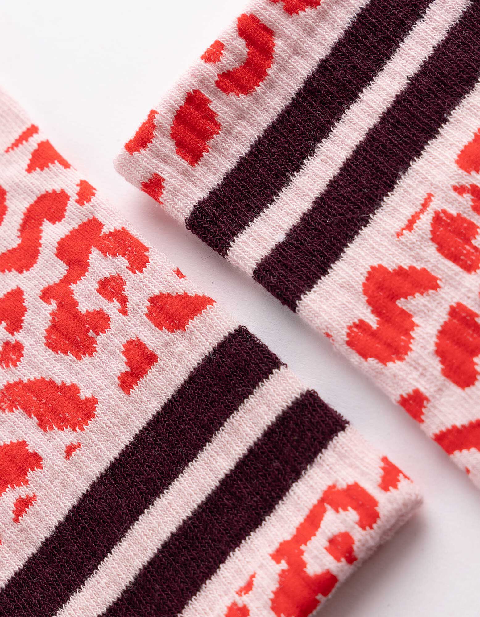 Tennissocken - Leopardenmuster - Rosa