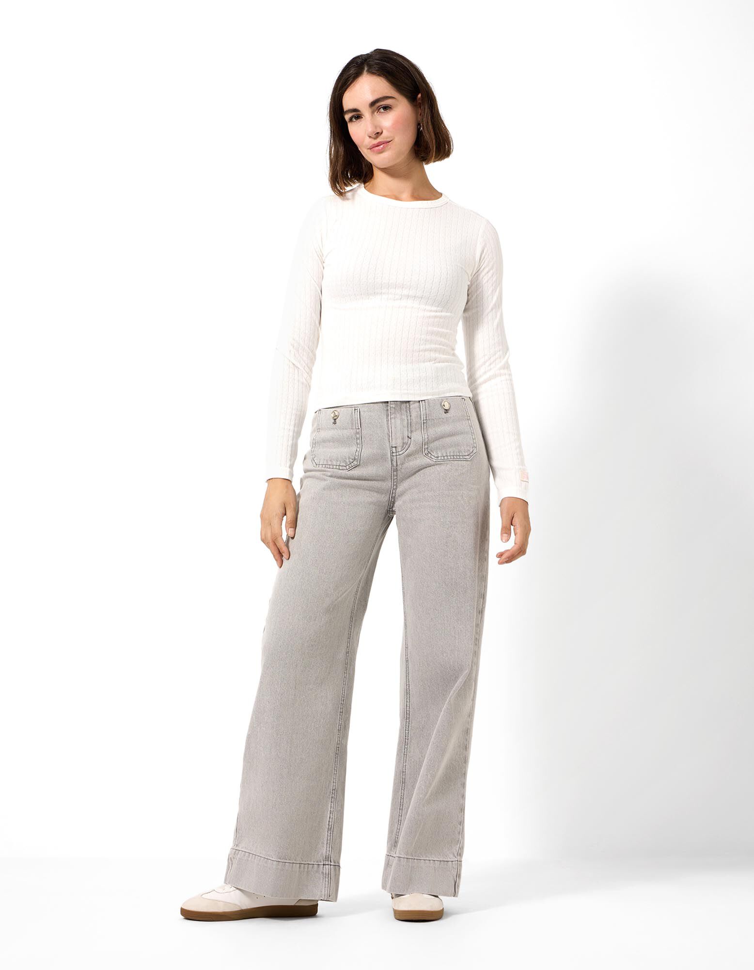 Jeans - Wide Fit - Grau