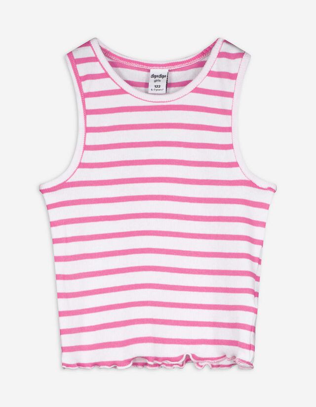 T-shirt - Geribde structuur - pink