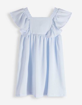 Blusenkleid - &Auml;rmel mit Volants - Hellblau