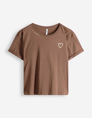 T-Shirt - Stickereien - braun