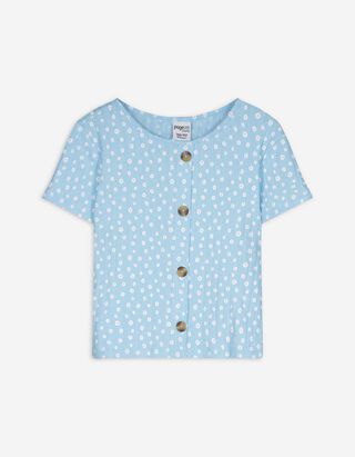 Shirt - Punktemuster - hellblau